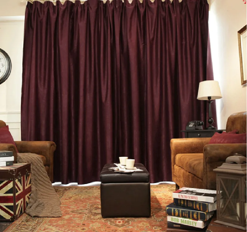 Full Shading Hotel Curtains Forliving Room Bedroom Solid Color Insulation Thick Double Velvet Curtain Fabric Modern Minimalist | Дом и сад