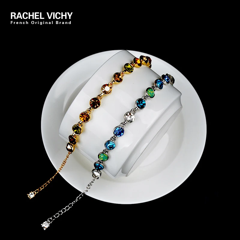 RACHEL VICHY кубический циркон браслеты для женщин Золотой Круглый браслет подруги