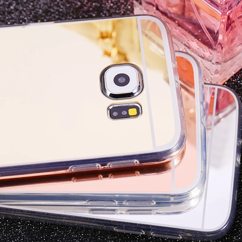 Luxury Mirror Case Cover for Samsung Galaxy S8 Plus S7 Edge S6 S5 S4 S3 Core Prime G360 Note 8 5 4 3 Soft Fundas Rose Gold |