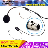 10pcs mini xlr 4 pin ta4f double earhook headworn mic condenser headset microphone for shure wireless system blx188 blx14r blx1