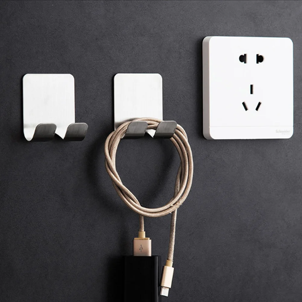 Стойка для розеток многофункциональная самоклеющаяся двойная вилка крючок