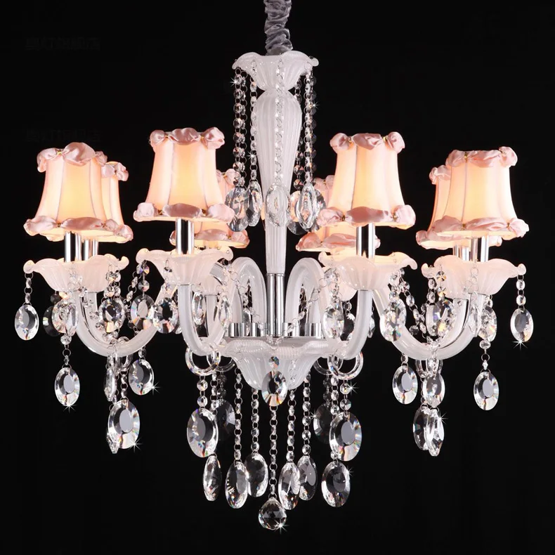 Кафе Белая Мини люстра роскошная спальня 6 ламп детское освещение хрустальные