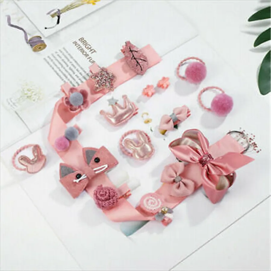 18Pcs/Set Lovely Princess Hairpin Baby Girl Hair Clip Bow Flower Barrette Box Accesories Gift | Детская одежда и обувь