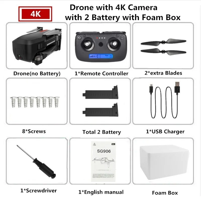 Foam Box 2 Battery X193 gps Дрон с камерой 4K бесщеточный контроль жестов селфи складной Квадрокоптер 20 минут время полета Дрон Vs SJRC F11 - Цвет: Foam Box 2 Battery