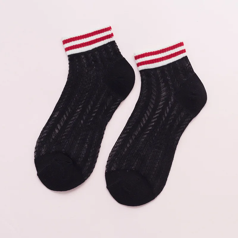Женские Дышащие сетчатые носки [EIOISAPRA] в стиле Харадзюку черно белые полоску с