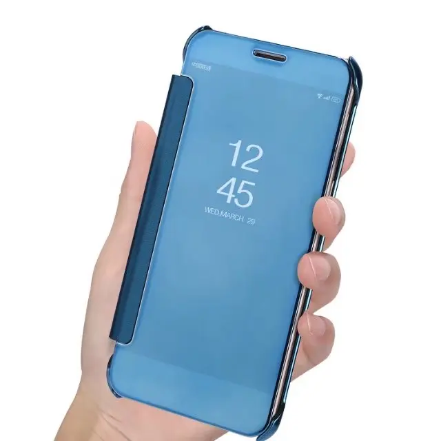 Роскошный зеркальный чехол для телефона прозрачный флип Samsung Galaxy C8 J7310 C7 2017|case for