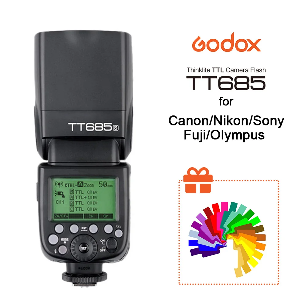 Вспышка Godox TT685 TTL HSS для камер Canon Nikon Sony Fuji Olympus DSLR TT685S TT685C TT685N|Фотовспышки| |