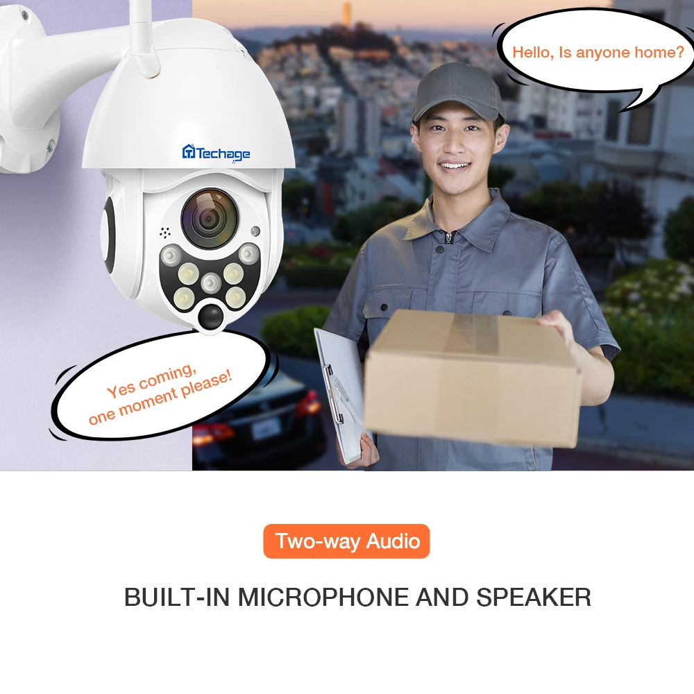 Techage 1080P Беспроводная PTZ IP камера скоростная Купольная Wi Fi видеонаблюдения 2