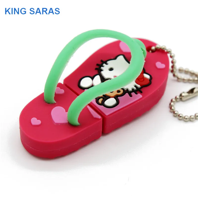 KING SARAS 64 Гб cartioon милый черный желтый синий цвет hello Kitty обуви usb флэш накопитель 2 0 4