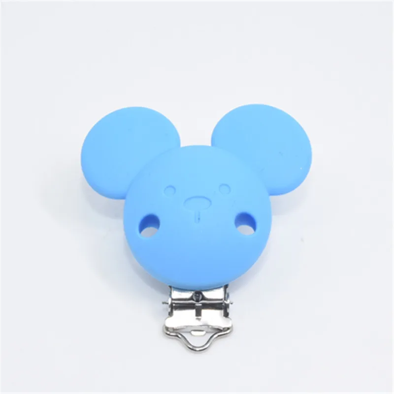 Sky Blue 10 шт. микки кольцо для соски цепочка для прорезывателя Держатель Зажимы BPA Бесплатно Детские кормящие безопасные игрушки аксессуары DIY соски зажимы - Цвет: Sky Blue