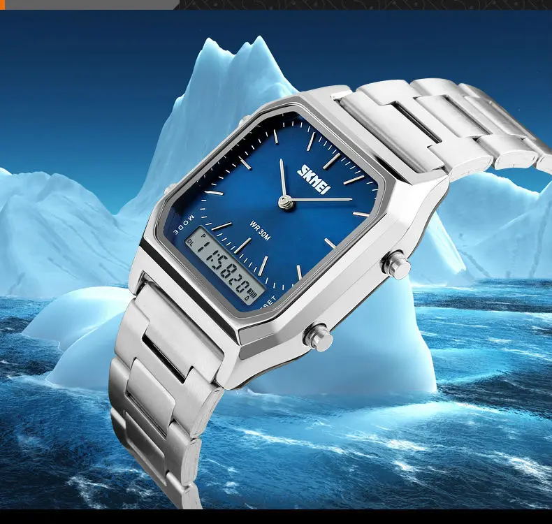 SKMEI мужские модные повседневные кварцевые наручные часы Цифровые Dual Time спортивные часы хронограф Водонепроницаемый Relogio masculino 1220