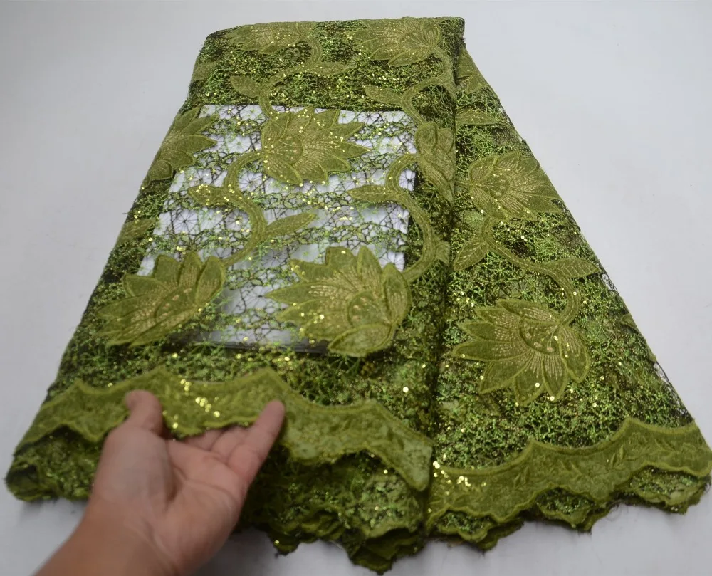 New arrival velvet Embroidery lace fabric with sequins For Wedding Dress High Quality French Tulle Lace Fabric TS7785 | Дом и сад