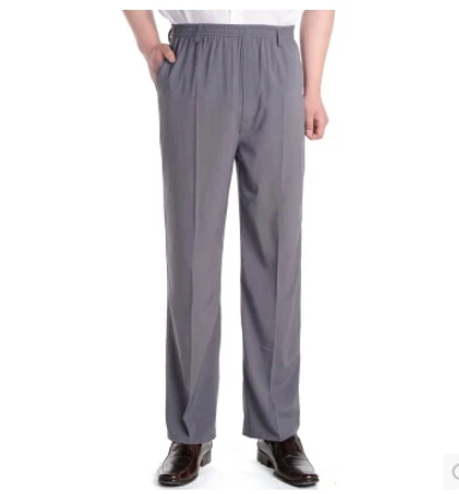 Брюки мужские летние тонкие повседневные брюки с эластичной завышенной талией