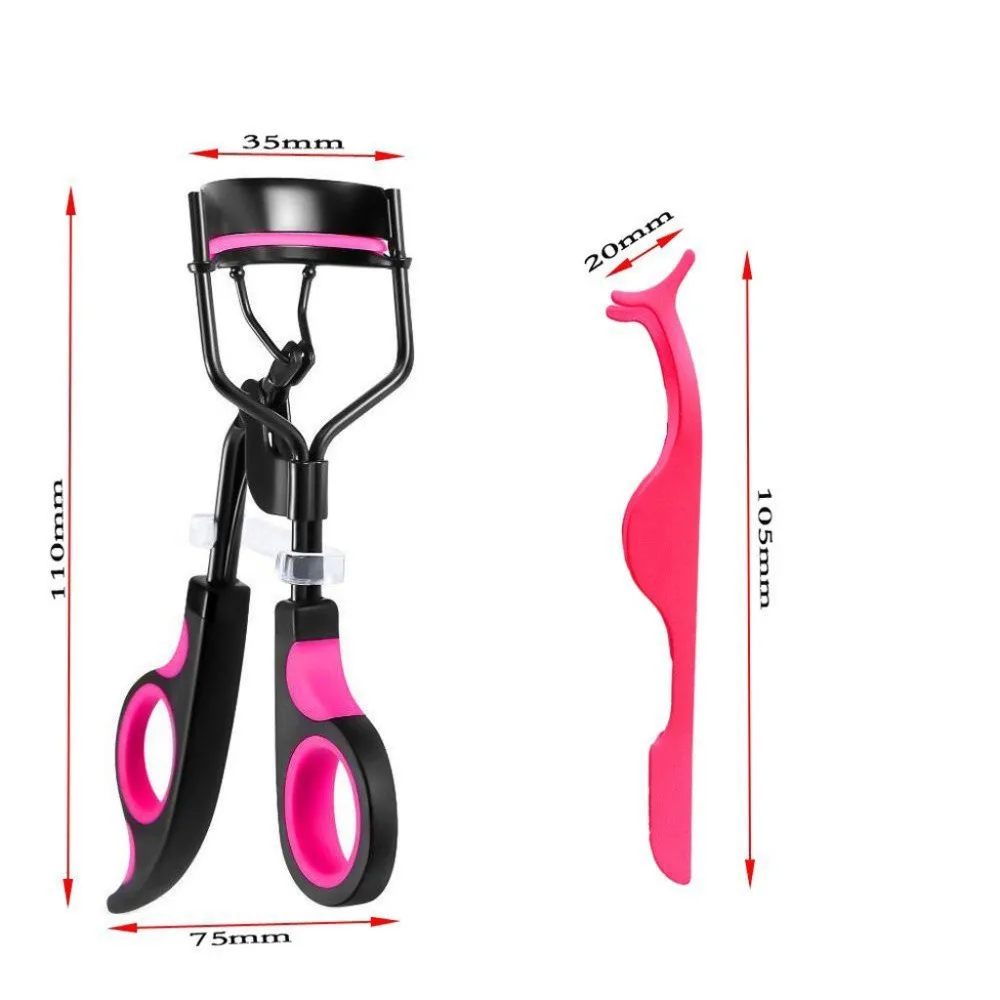 Женские серебряные щипцы для завивки ресниц 1 шт. зажим с черной ручкой + 5 сменных