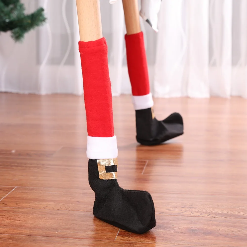 

4pcs Table Leg Chair Feet Covers Christmas Party Decoration Navidad Xmas Funny Christmas Table Decor New Year Holiday Favor