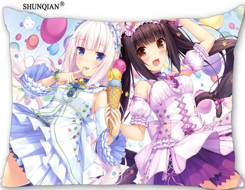 Шунцянь на заказ NEKOPARA декоративная наволочка 45x35 см(одна сторона) прямоугольная Наволочка на молнии с принтом Новогодняя наволочка - Цвет: 1