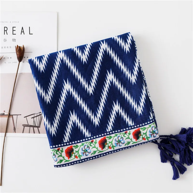 2018 богемный стиль геометрический цветочный головной хиджаб шарф для девушек