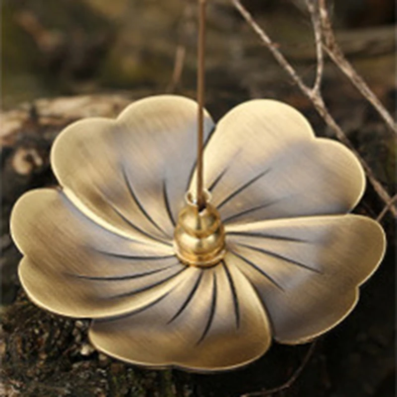 Офисная горелка для благовоний Отель Ресторан Имитация меди цветок