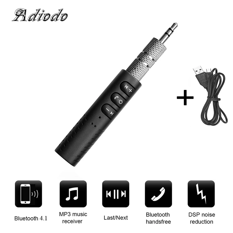 Автомобильный Bluetooth AUX ММ 3 5 мм разъем приемник Громкая связь Вызов адаптер