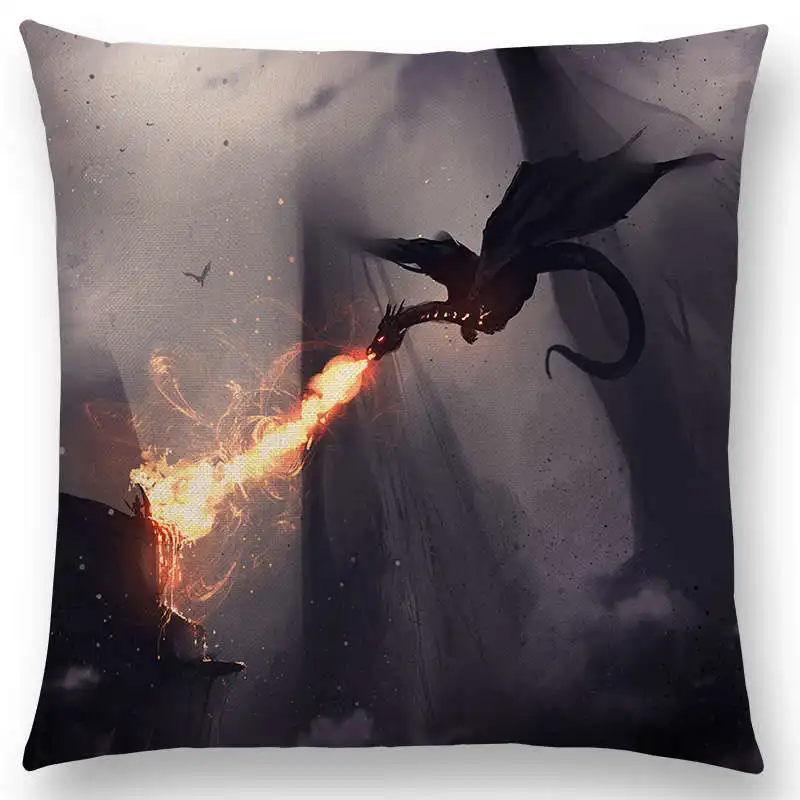 Новейший Чехол на подушку с драконом разрушенный ожесточенный бой мощный воин