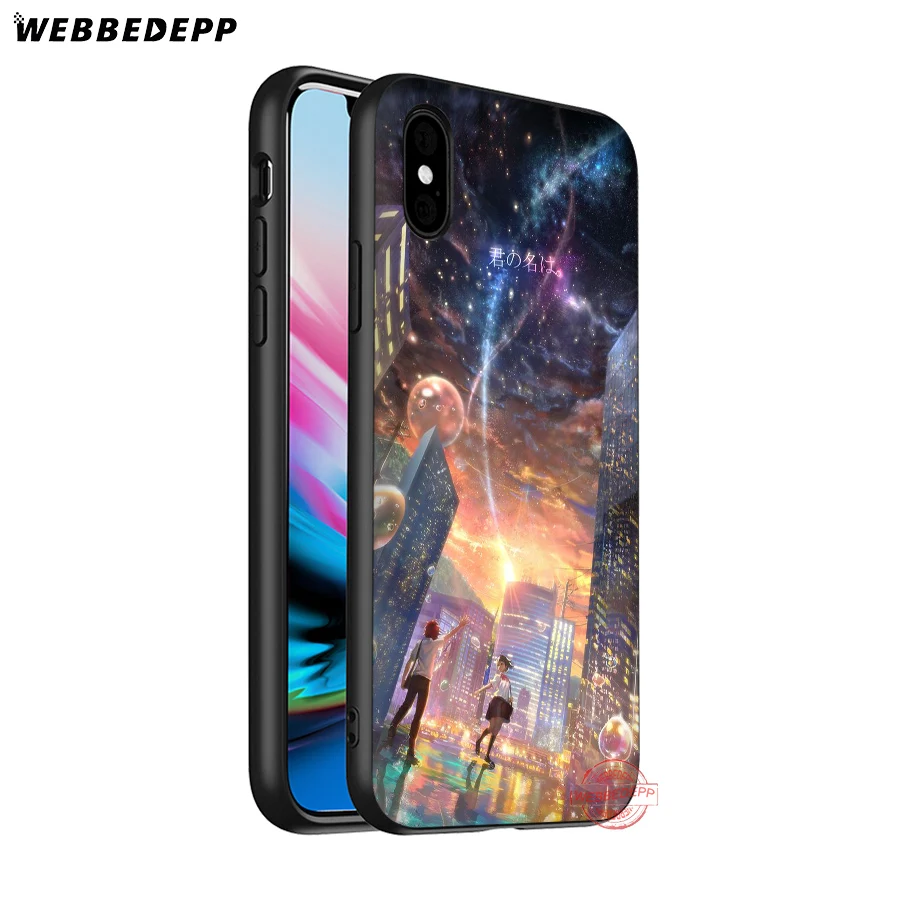 WEBBEDEPP Kiminonawa Your Name Japanese anime Soft Silicone Case for iPhone 8 7 6S 6 Plus 11 Pro XS Max XR X 5 5S SE Back Shell | Мобильные