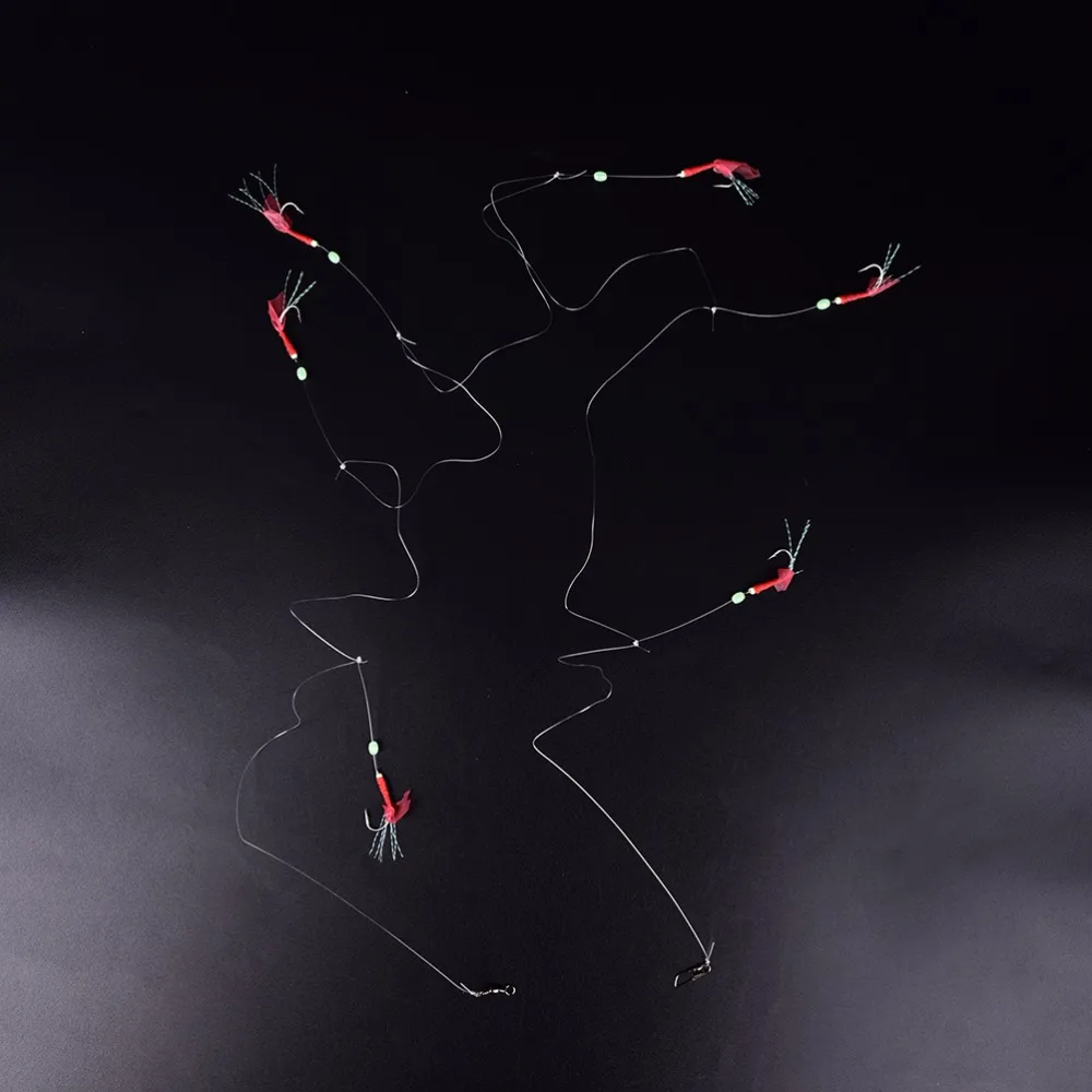 1 Упак./6 шт. красные Сабики снасти рыболовные Морской приманки для ловли на блесну