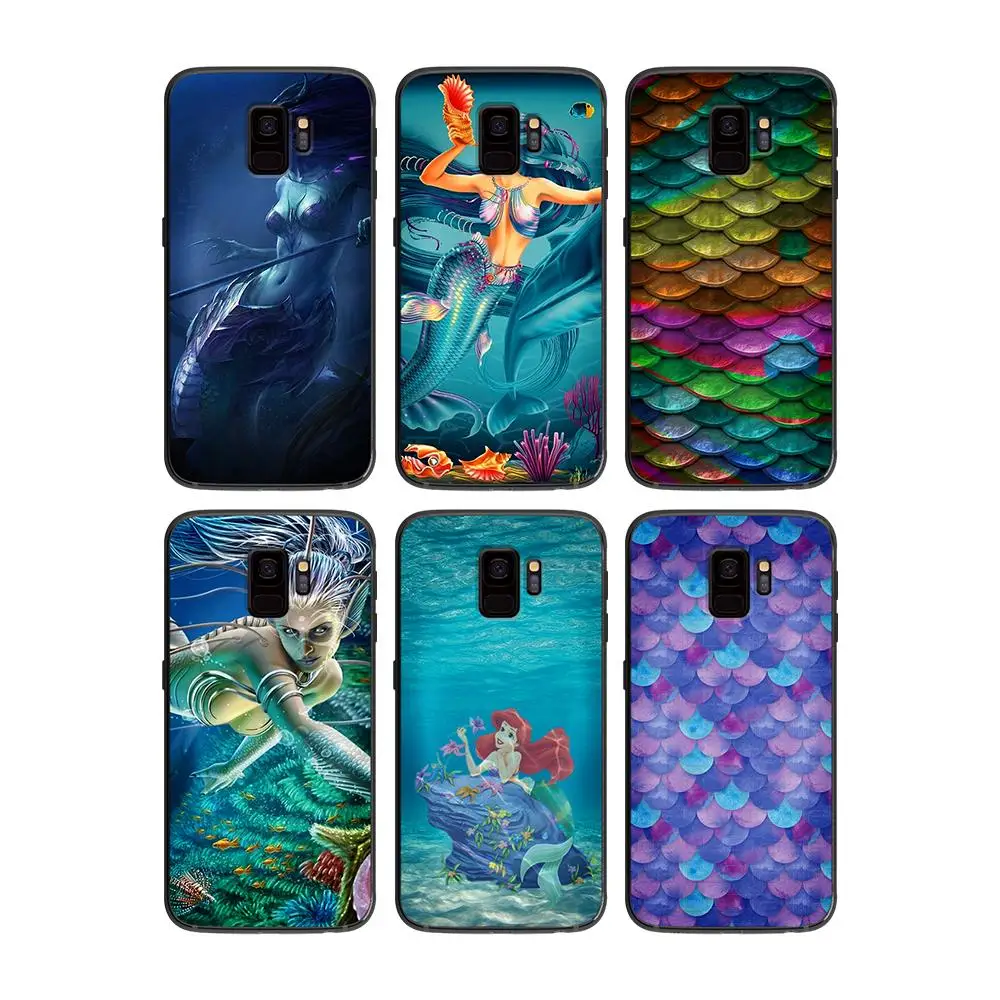 Мягкий чехол для телефона с чешуей русалки Samsung Galaxy S6 S7 S8 S9 S10e Plus Note 8 9 | Мобильные