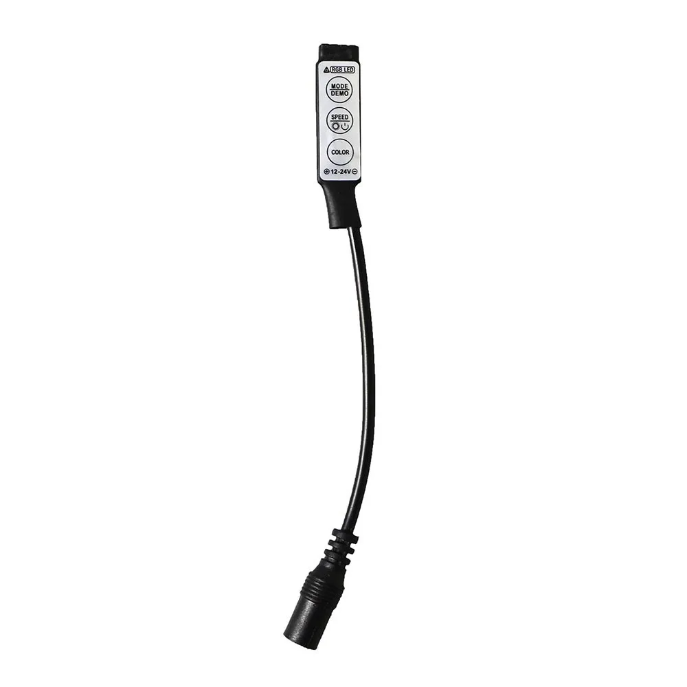 Цветная(RGB светодиодный контроллер 3 ключа 4pin DC12V 24 V; женские туфли на плоской подошве коннектор питания постоянного тока для 5050 3528 3014 RGB Светодиодные ленты светильник Быстрая JQ