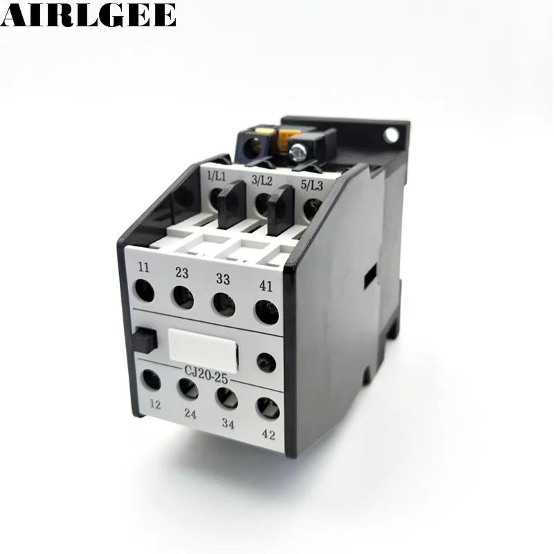 

CJ20-25 Motor Control 25A AC Contactor 3-Pole 2NC + 2NO 24V 36V 110V 220V,380V Coil Voltage