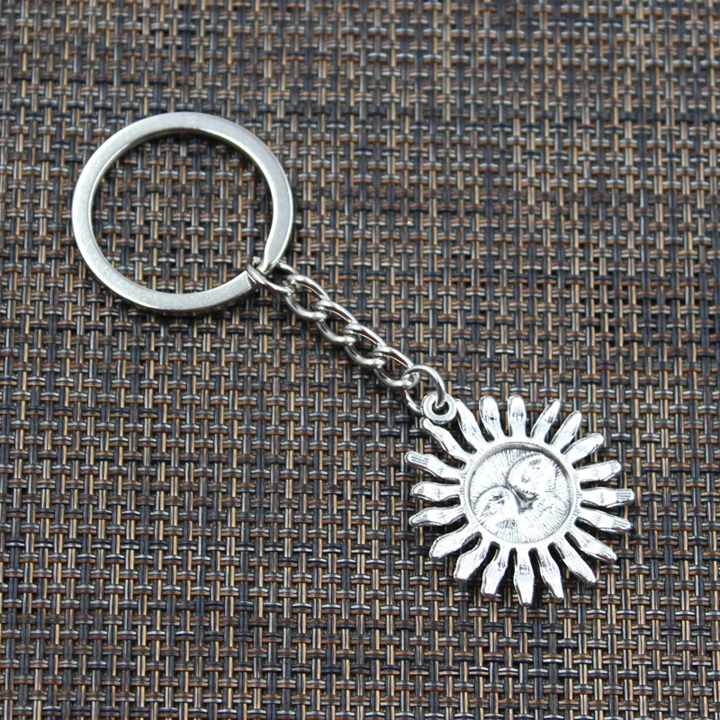 Новый брелок 34x29 мм Sun Face Sunburst бронзовый серебристый цвет подвески DIY мужские