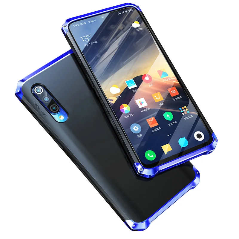 Чехол для Xiaomi Mi 9 жесткий пластиковый бронированный Алюминиевый металлический