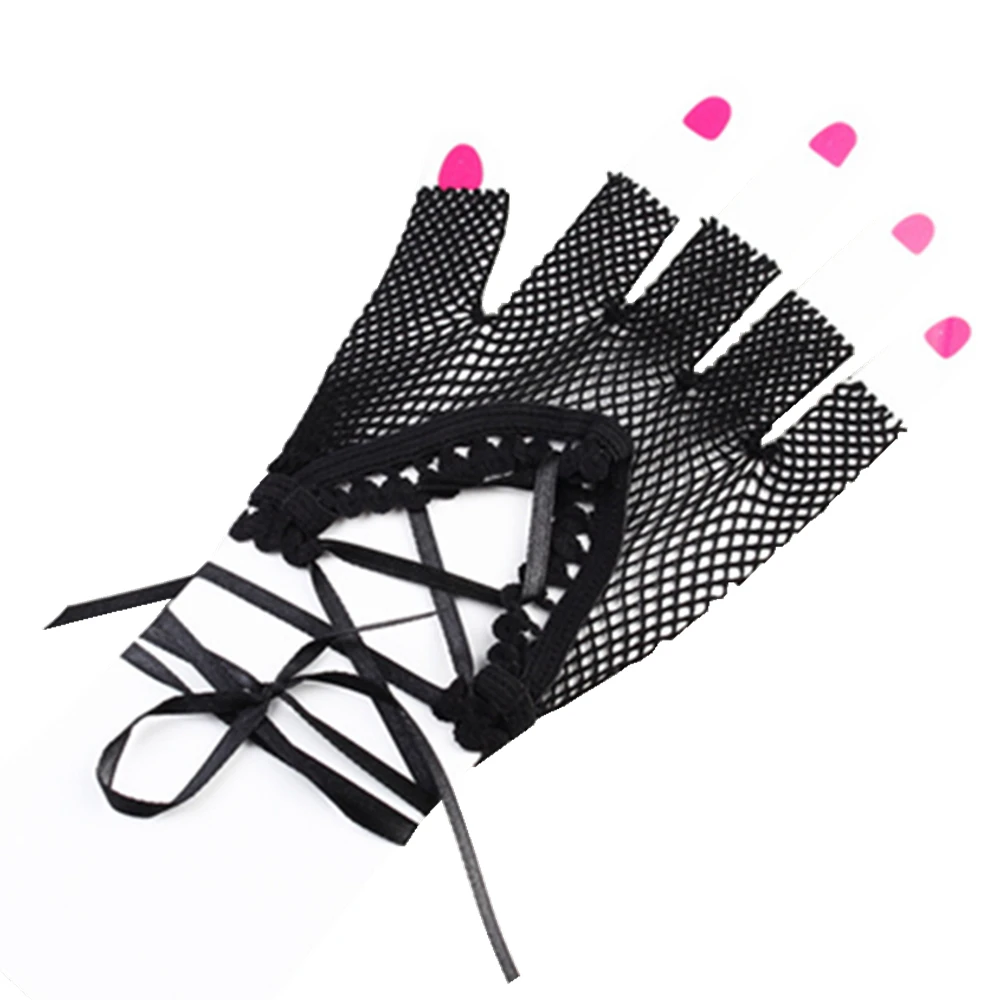 Перчатки с открытыми пальцами Ажурные кружевные перчатки для танцев и