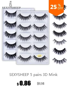 SEXYSHEEP 5 пар/лот натуральные накладные 3D норковые ресницы Роскошные 3D накладные ресницы крест натуральные длинные толстые ресницы красота