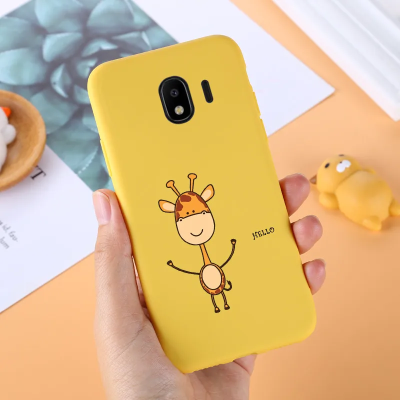 For Samsung Galaxy J4 2018 Case Soft Silicon Back Cover J400F J400 Bags Protective Cases Yellow Plus |