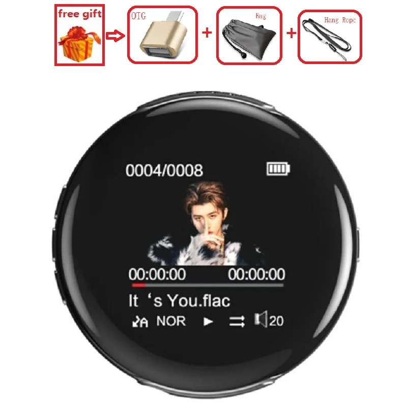 Новейший круглый mp3-плеер 16 Гб M1 Bluetooth встроенный динамик FM Электронная книга Мини