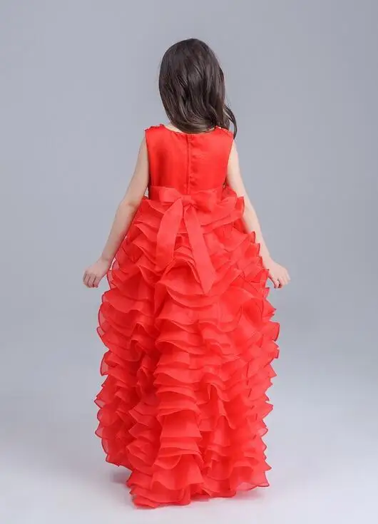 2017 розничная продажа кружевное платье с цветами для девочек красивое детское