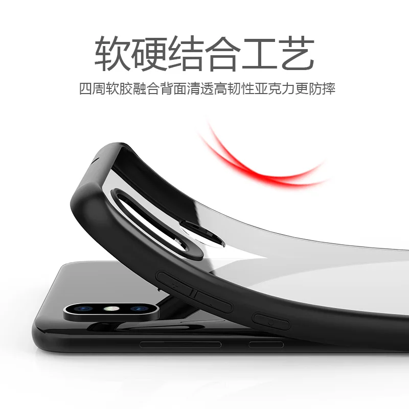 Для Xiaomi mi 8 чехол M8 Обложка Силикон ТПУ + акриловый прозрачный защищает назад