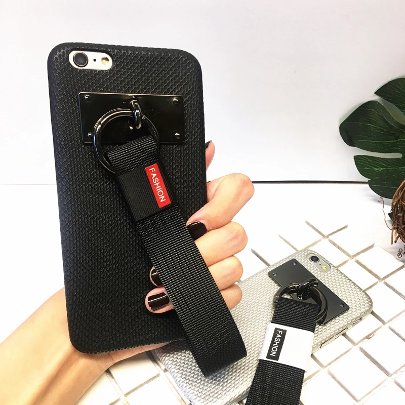 Fashion Case for iphone 6 case Soft TPU 7 with metal holder Black Band iPhone 6s plus Cover Coque |