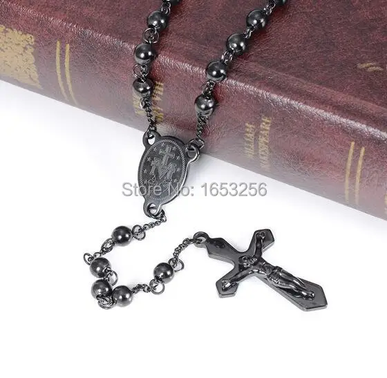 28 ''+ 5'' Новая мода IP Черный позолоченный браслет в виде четок цепочка из