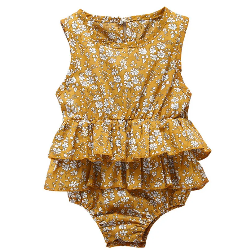 Летний хлопковый комбинезон с рюшами для новорожденных девочек и мальчиков,, вечерние детские комбинезоны в подарок, милая одежда для малышей от 0 до 24 месяцев