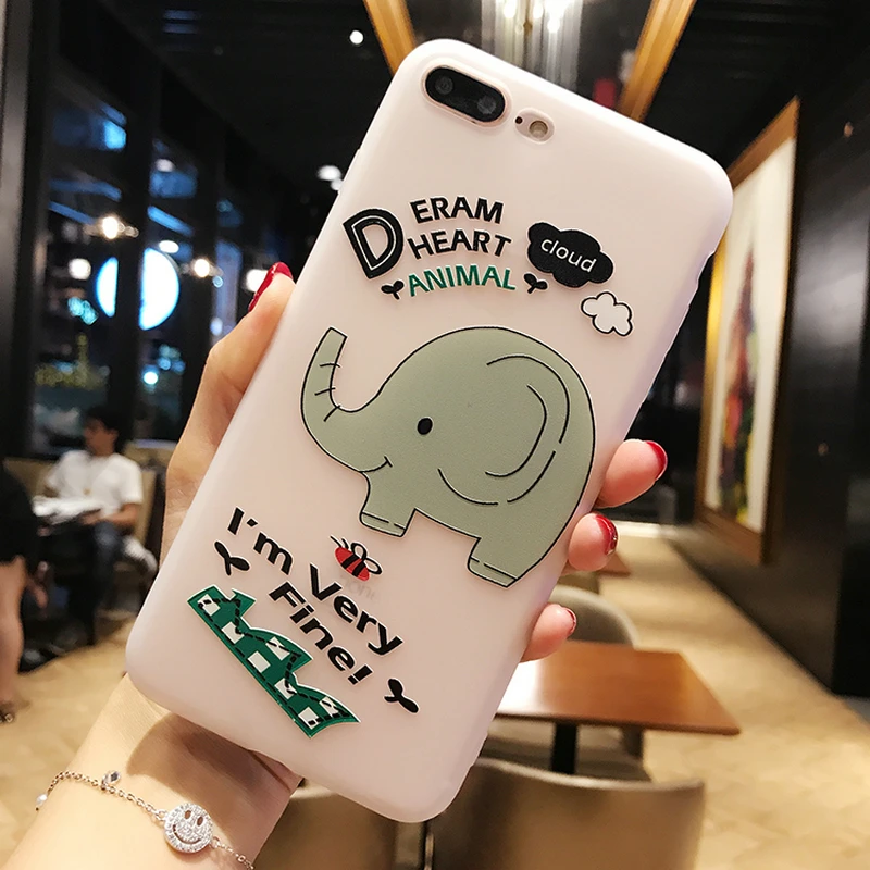 Gaboom матовый Силиконовый чехол для телефона iphone х 6 S 7 8 плюс Симпатичные Слон и graffe