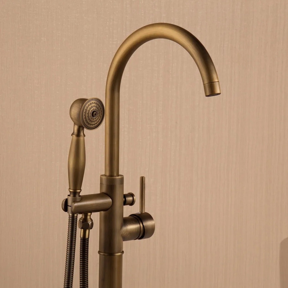 Сидячий античный латунный Смеситель для горячей и холодной ванны отдельно