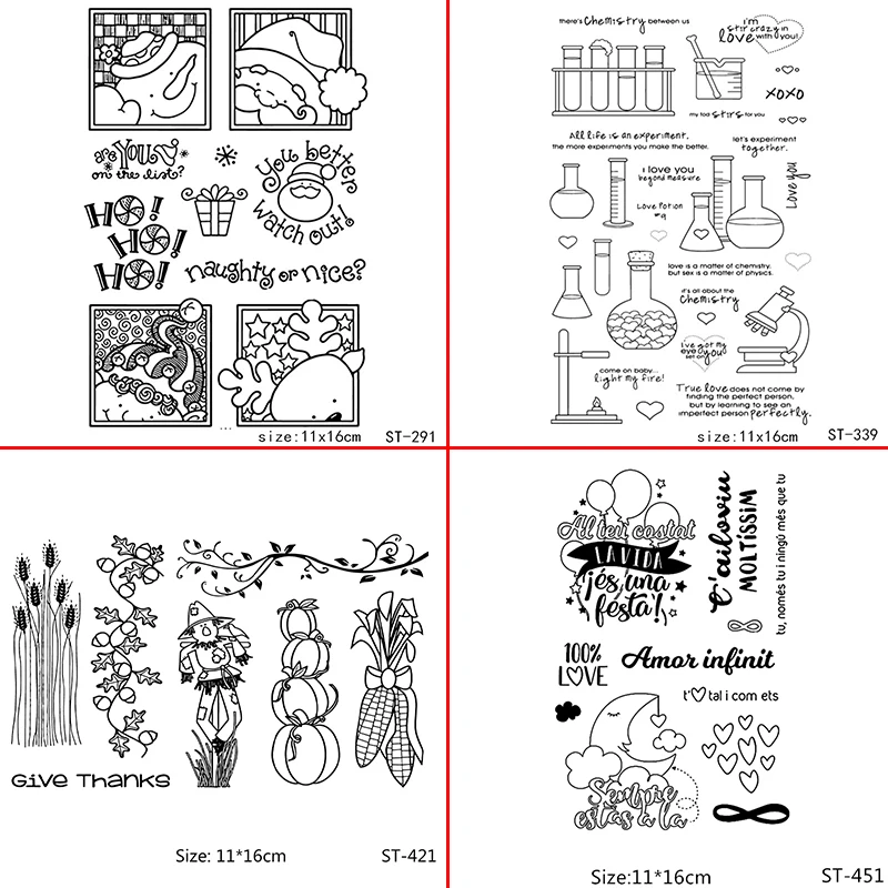 

AZSG Santa Claus/Instrument/Scarecrow/Music Clear Stamps For DIY Scrapbooking/Card Making/Album Decorative Silicone Stamp Crafts