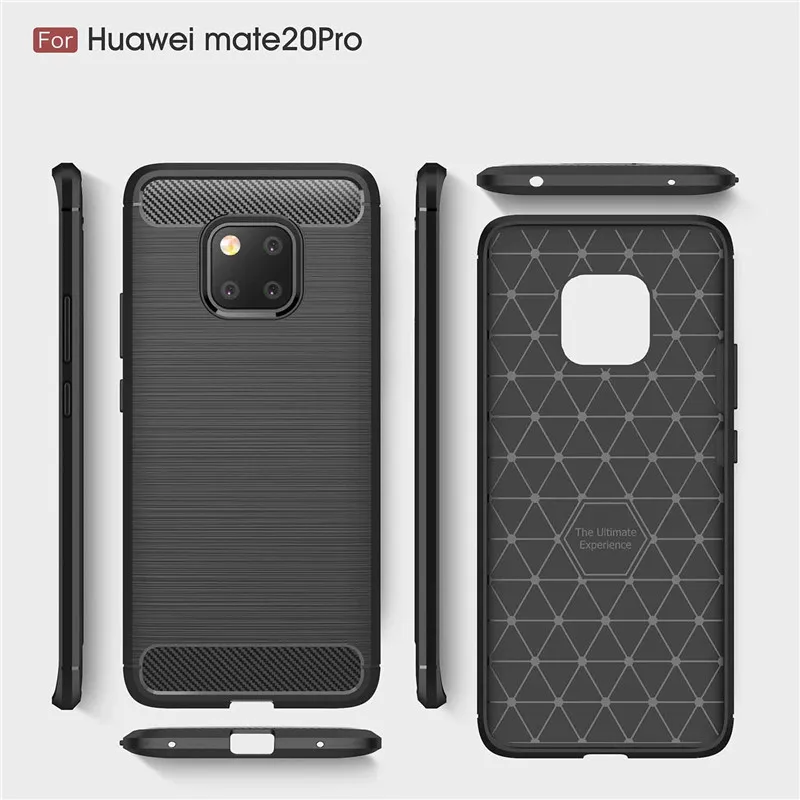 Чехол для телефона из углеродного волокна Huawei Mate 20 Pro чехол мягкого ТПУ задняя