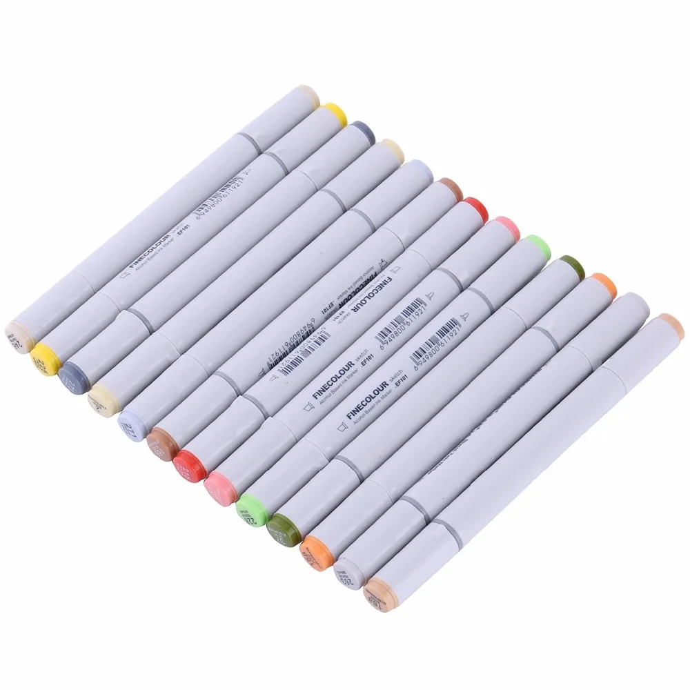 Finecolour EF101 Граффити Маркер рисунок ручки finecolor 160/72/60/48/32 компл. двойной алкоголь эскиз маркеры картина подкладке Manga