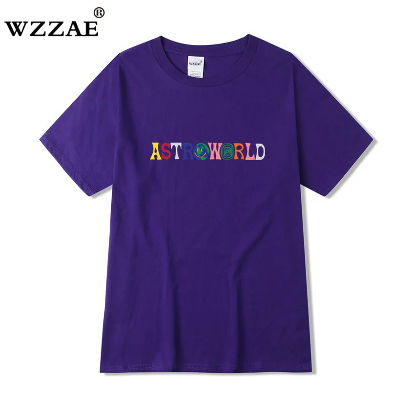 Трэвиса Скотта AstroWorld Tour футболка для мужчин и женщин 1:1 Трэвиса Скотта футболки Топы Футболки Уличная Хип-хоп kanye ASTROWORLD футболка