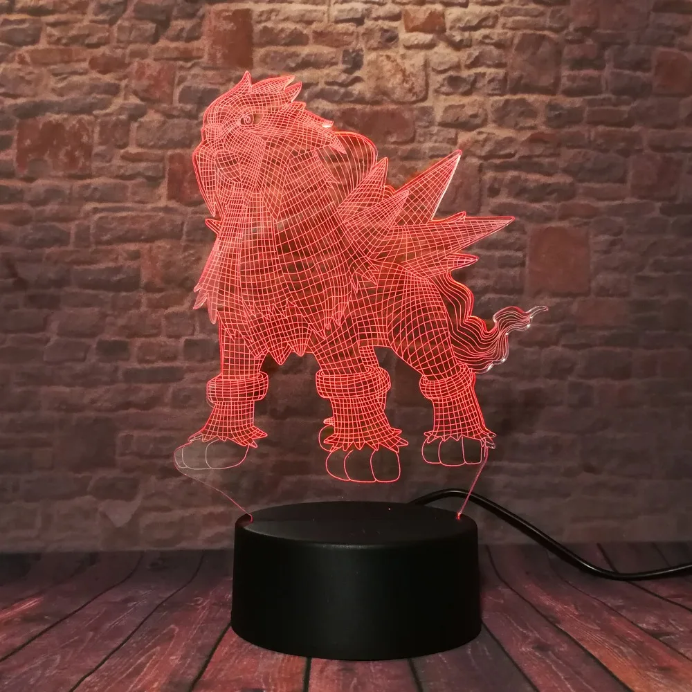 Покемон го фигурку Entei IR 7 Couleur ночник Usb стол Lampara декор для детей ребенок спящий