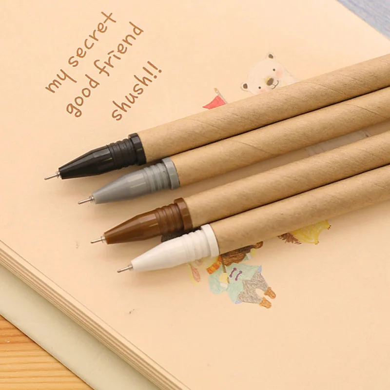 2 предмета Творческий офисные ручка унисекс окружающую среду гель черные чернила