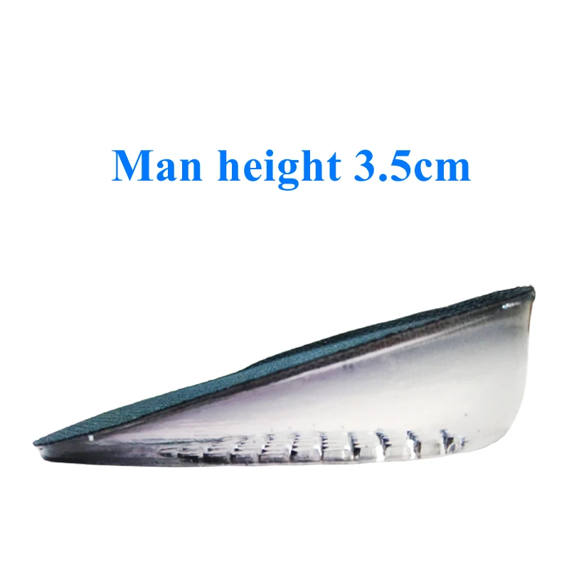 Man height 3.5cm Пятки для обуви, силиконовые гелевые подушечки для пяток, электрические стельки для увеличения роста, подарки для женщин и мужчин, клеящиеся вкладыши, подушечки - Цвет: Man height 3.5cm