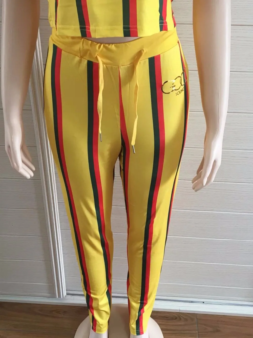 Полосатый Повседневный женский комбинезон с принтом, эластичный костюм из двух частей, комбинезон с высокой талией, комбинезон для фитнеса, комбинезоны размера плюс